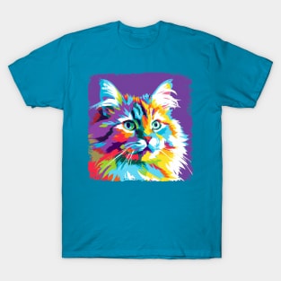 Siberian Cat Pop Art - Cat Lover Gift T-Shirt